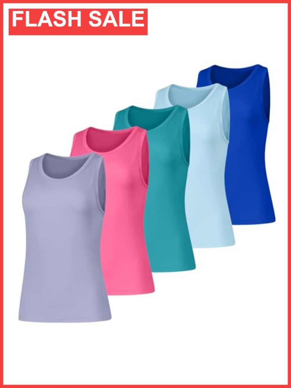 Hanes Women's Tank 5-Pack Cool Dri Moisture-Wicking Odor Guard UPF 40+